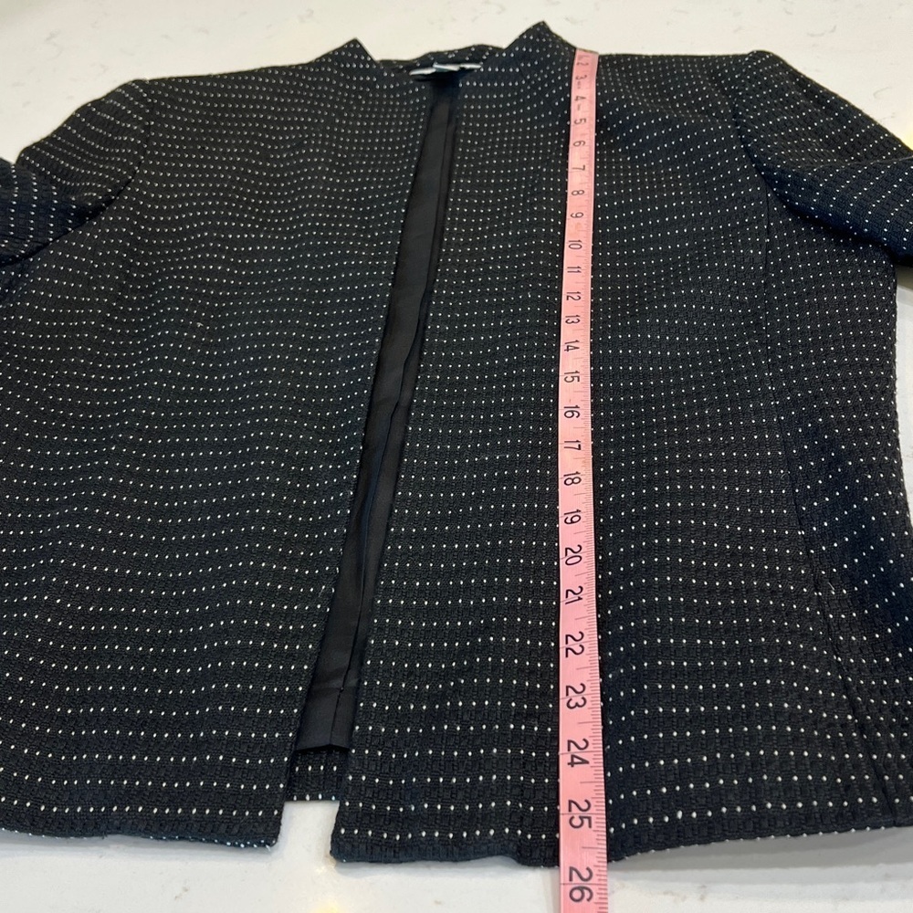 Austin Reed Black White Textured Dot Collarless Blazer Size 12 - Picture 9 of 11